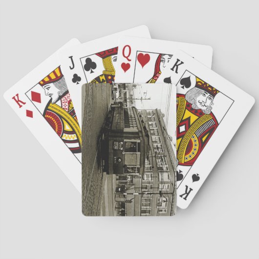 CHICAGO 63RD UND WESTERN 1952 TROLLEY ART SEPIA SPIELKARTEN (Rückseite)