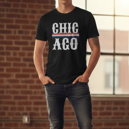 Chicago: 80er Vintag Red Blue und White Streifen T-Shirt