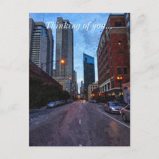 Chicago Abend Drive Postkarte (Vorderseite)