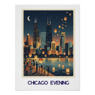 Chicago Abend Poster