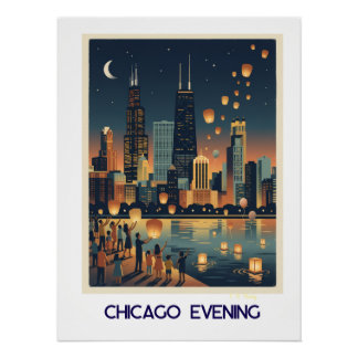 Chicago Abend Poster