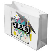 Chicago Absolvent Große Geschenktüte (Rückseite Schrägansicht)