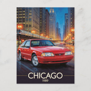 Chicago Achtziger Straßenperformance 1989 Illinois Postkarte
