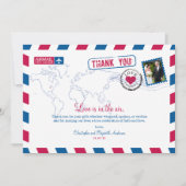 Chicago Airmail Wedding Vielen Dank Dankeskarte (Vorderseite)