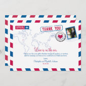 Chicago Airmail Wedding Vielen Dank Dankeskarte (Vorne/Hinten)