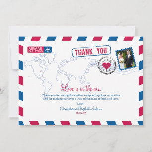 Chicago Airmail Wedding Vielen Dank Dankeskarte