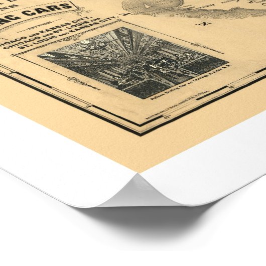 Chicago & Alton Railroad Map 1883 Poster (Ecke)