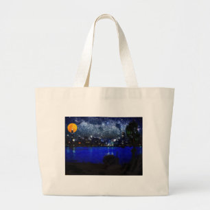 Chicago am Pastell des Vollmonds 2 Jumbo Stoffbeutel