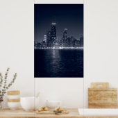 Chicago am See, Schwarz & Weiß Poster (Küche)