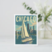 Chicago America Vintag Famous Travel Place Postkarte (Stehend Vorderseite)