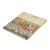 Chicago Antique Map, LaSalle Street und Fluss Fliese (Seite)