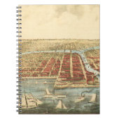 Chicago Antique Map, LaSalle Street und Fluss Notizblock (Vorderseite)