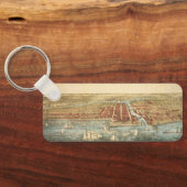 Chicago Antique Map, LaSalle Street und Fluss Schlüsselanhänger (Rückseite)