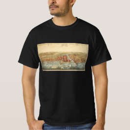Chicago Antique Map, LaSalle Street und Fluss T-Shirt