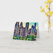 Chicago-Aquarell Karte (Gelbe Blume)