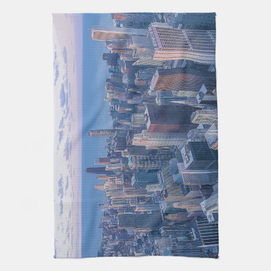Chicago Architectural Gebäude Artwork | Geschirrtuch (Vertikal)