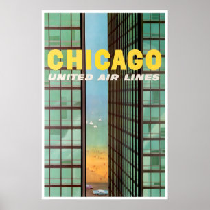 Chicago Art Illinois Druck Vereinigte Reiseplakat Poster