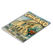 Chicago Art Institute in winter poster Notizblock (Linke Seite)