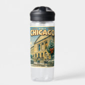 Chicago Art Institute in winter poster Trinkflasche (Vorderseite)