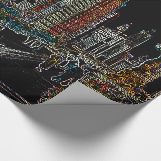 CHICAGO ART INSTITUTE LIONS MICHIGAN AVE NEON 1930 GESCHENKPAPIER (Ecke)