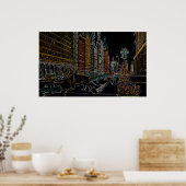 CHICAGO ART INSTITUTE LIONS MICHIGAN AVE NEON 1930 POSTER (Küche)