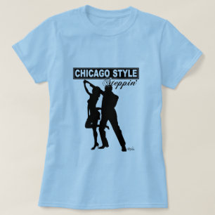 Chicago-Art Steppin Baby - schwarze Silhouette der T-Shirt
