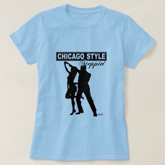 Chicago-Art Steppin Baby - schwarze Silhouette der T-Shirt (Design vorne)