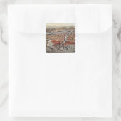 Chicago as it was, c.1880 quadratischer aufkleber (Tasche)