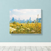 Chicago as seen from Montrose Harbor's bird Leinwanddruck (Insitu (Holzboden))