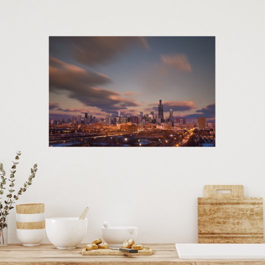 Chicago at Dusk Poster (Küche)