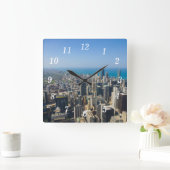 Chicago aus der Wall Clock Quadratische Wanduhr (Zuhause)