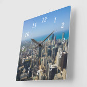 Chicago aus der Wall Clock Quadratische Wanduhr (Winkel)