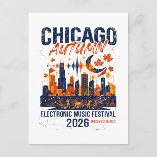 Chicago Autumn Electronic Music Festival 2026 Postkarte