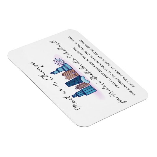 Chicago Bachelorette Einladung Magnet (Rechte Seite)