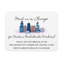Chicago Bachelorette Einladung Magnet