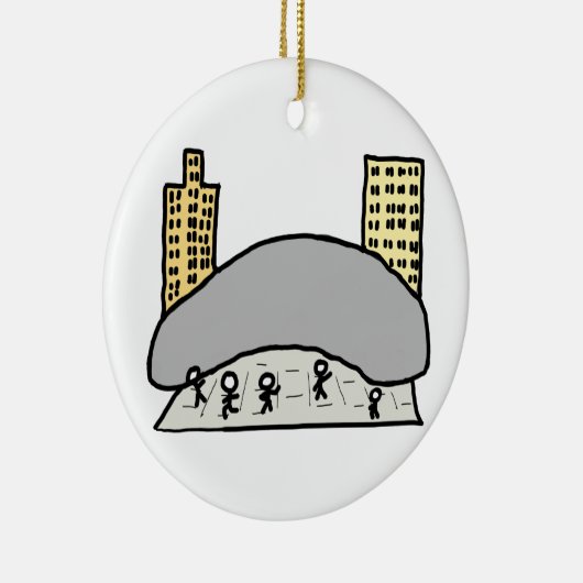 Chicago Bean Keramik Ornament (Rechts)