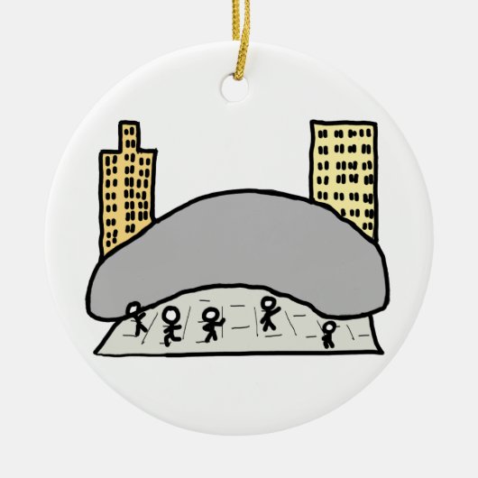 Chicago Bean Keramik Ornament (Vorne)
