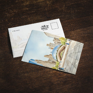 Chicago Bean Watercolor Einladung