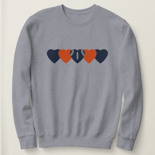 Chicago Bears Heart Football Dark Sweatshirt (Design vorne)
