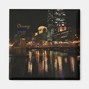 Chicago bei Nacht Magnet