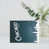 Chicago bei Nacht - Postkarte (Stehend Vorderseite)
