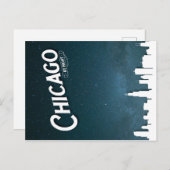 Chicago bei Nacht - Postkarte (Vorne/Hinten)