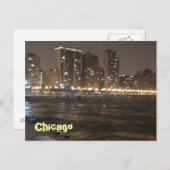 Chicago bei Nacht Postkarte (Vorne/Hinten)