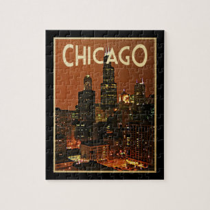 Chicago bei Nacht Puzzle