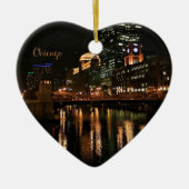 Chicago bei Night Cityscape Keramik Ornament (Vorne)