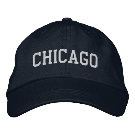 Chicago bestickte anpassbare Cap Navy Blue Baseballkappe (Vorderseite)