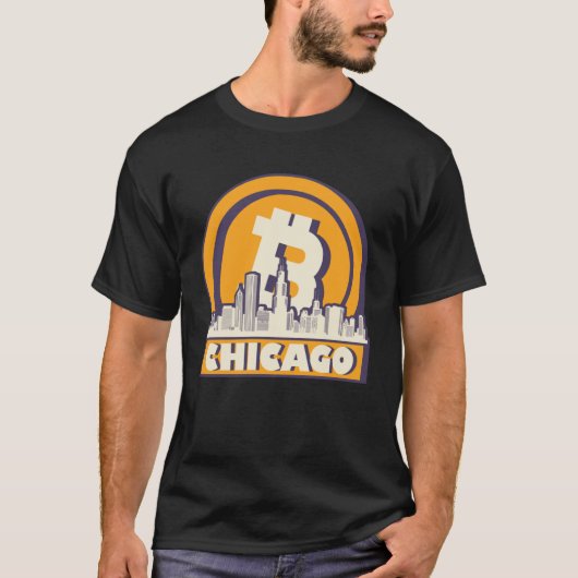 Chicago Bitcoin Maximalist Bitcoin Chicago Skylin T-Shirt (Vorderseite)