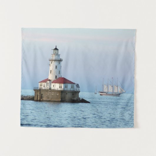 Chicago Bkw Light & WIndy II Wandteppiche (Vorderseite (Horizontal))