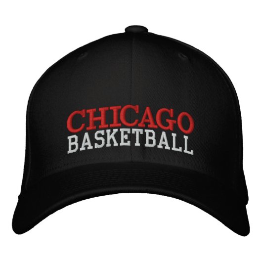 CHICAGO Black Basketball Cap Bestickte Baseballkappe (Vorderseite)