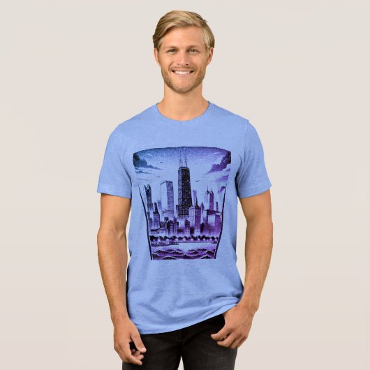CHICAGO Black Graphic T - Shirt (Vorderseite voll)